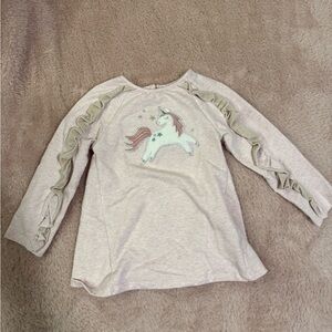Whimsical Unicorn Long Sleeve Tee - Light Pink